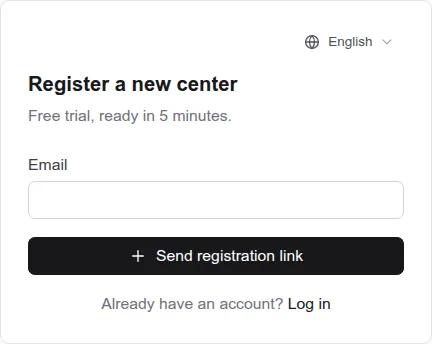 Register a new center